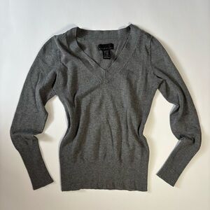 Attention Charcoal V-Neck Sweater